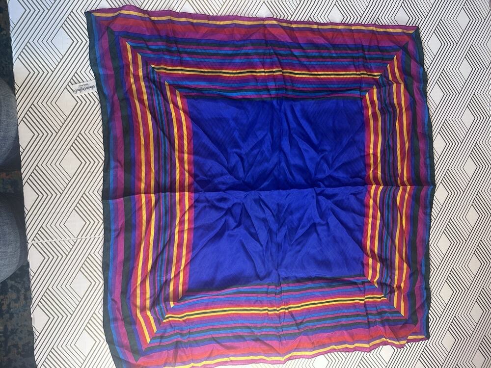 Vintage Multicolored Silk Scarf Made In Japan Approximately 24 In.²